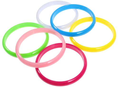 Mipcase Pulseras de Plástico para Mujer y Niños, Juego de 12 Piezas Tamaño Estándar, Colores Variados Tipo Dulce, Accesorio Decorativo para Fiestas y Disfraces, Brazaletes Color Aleatorio
