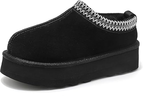 Stivali da neve invernali da donna, spessi stivali piatti foderati in pelliccia, caldi, durevoli, pantofole per la casa, scarpe casual, nero, 7-8