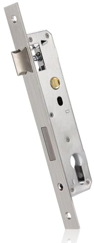 Serratura a incastro, in acciaio inox argentato, robusta serratura per cancello da giardino, pratica serratura per porta, porta di casa, porte in metallo, inserto per serratura per sinistra/destra (85