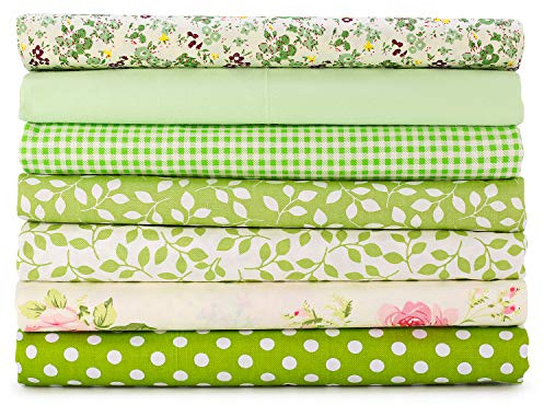 E&EY Fat Quarters Quilting Fabric Bundles 49 X 51 cm 19” x 20” inches, for Patchwork Sewing Crafting Print Floral (Green)