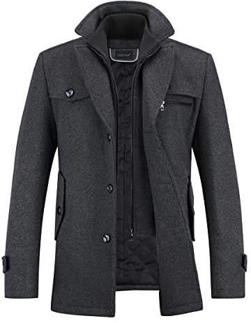 YOUTHUP Cappotto Uomo Lana Corto Spesso Invernale Regular Fit Casual