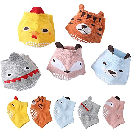 DZOZO 5 paia di ginocchiere per bambini antiscivolo per gattonare ginocchiere per bambini ginocchiere elastiche scaldamuscoli per bambini protezioni per le gambe per bambini protezioni per ginocchia