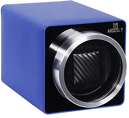 MOZSLY Remontoir de Montre pour Montres automatiques avec réglage du Mode de Rotation 12 pour Rolex Fit Man Women Montre Automatique en Cuir Bleu