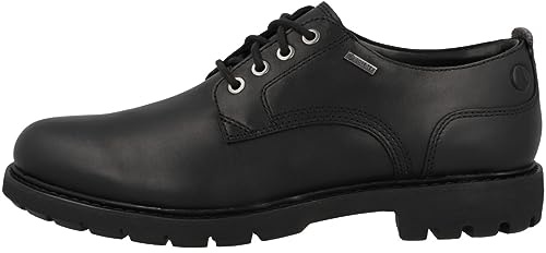Clarks Homme Batcombetiegtx Shoes, Cuir Noir Noir, 45 EU