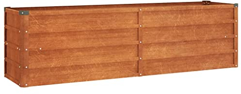 vidaXL Letto Rialzato da Giardino Ruggine 160x40x45 cm Acciaio Corten