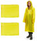 Relaxdays Regenmantel 2er Set, mit Kapuze, Regenponcho wiederverwendbar, Damen & Herren, wasserdicht, lang, leicht, gelb