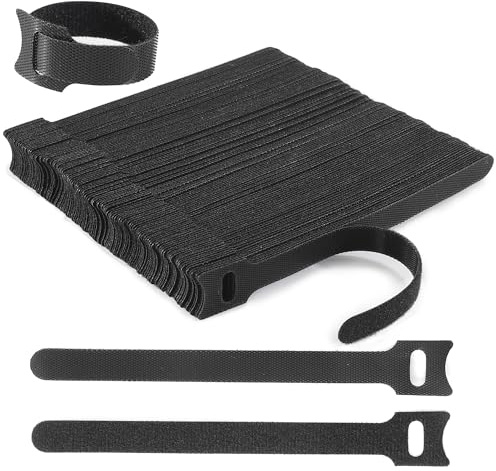 Nettbe Reusable Cable Ties, 126 PCS 8 Inches Adjustable Cord Straps Wire Organizer Cord Wrap and Hook Loop Cable Management