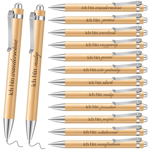 Tenare 12 Stück Dankeschön Abschied Geschenke für Schüler Kollegen Motivation Kugelschreiber mit Spruch Glücksstift Kugelschreiber Danke Geschenke für Lehrer Mitarbeiter Teamarbeit