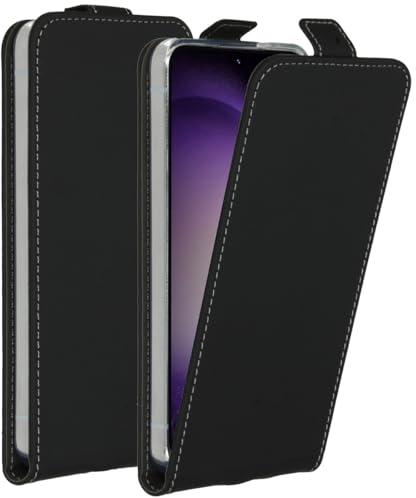 ACCEZZ Flip Case für Samsung Galaxy S24 – Magnetverschluss & Kartenfach – Stoßfestes Kunstleder – Schlankes Design (Schwarz)