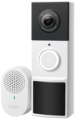 Tapo 2K Wireless Smart Video Doorbell with Chime - 160° Ultra-Wide View,Person Detection, Ring Call, 2-Way Audio, Subscription-Free Local Storage/Optional Cloud, Motion Only Alert, D210