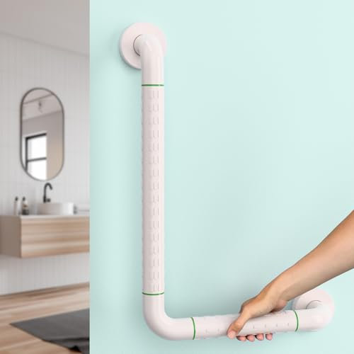 OTOmitra Poignées d'appui pour personnes âgées, barre d'appui pour douche avec fluorescence, 60 x 40 cm, en acier inoxydable, antidérapante, poignée de sécurité pour baignoire, escaliers, salle de