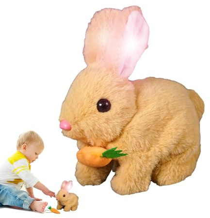 Juguete De Conejo De Saltos, Conejo Lúpulo, Conejo Simulado De Juguete Electrónico Simulata, Saltar animales Robóticos Saltar, Sacudir La Nariz, Las Orejas Retorcidas, Figuras De Peluche