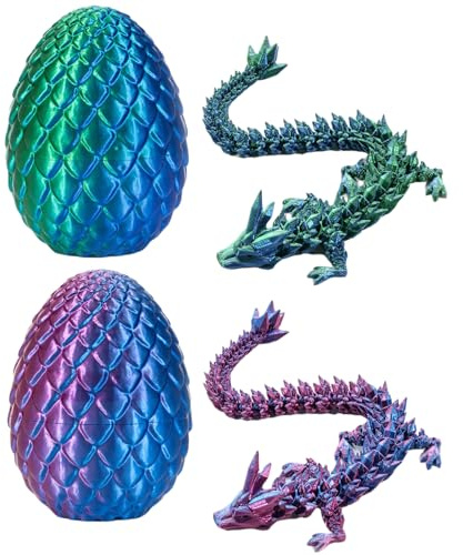 3D-tryckt drake, 3D-tryckt ledad drake, ledad kristalldrake med drakeägg, realistisk 3D-tryckt drake, lämplig för bilar, kontor och heminredning