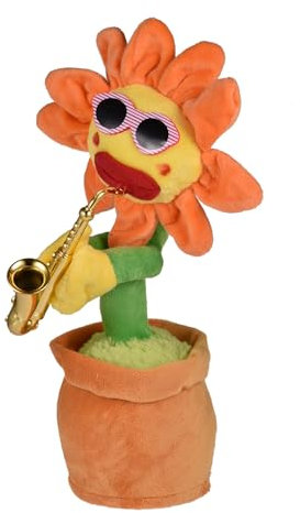Pxcewdcx 30CM Sing Sunflower Toy, Electric Dancing Music Singing Toy, Soft Plush Flower Pot Decor, Dancing Flower, With Red Lips Sunglasses, Plushs With 80 Songs