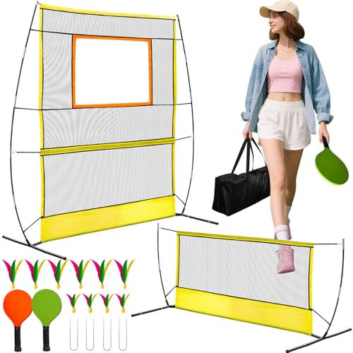 Sport Set - Indoor & Outdoor, Similar to Badminton Tennis and Pickleball, Fun Games with Rackets for Garden Park Beach, with Portable Carry Bag