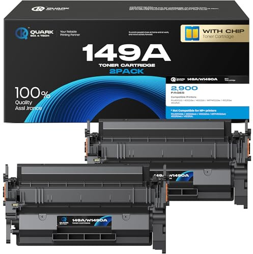 Quark 149A Toner (Mit Chip) W1490A W1490X Tonerkartuschen Kompatibel für HP 149A 149X W1490A W1490X Toner HP LaserJet MFP 4102fdw 4102dw 4102fdn 4102 LaserJet Pro 4002dn 4002dw 4002d (2-Per Schwarz)