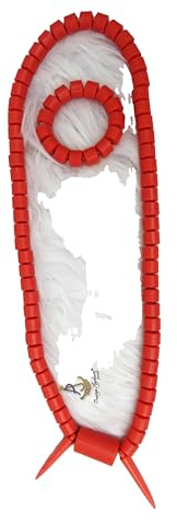 PrestigeApplause Ensemble collier et bracelet de perles de corail traditionnel africain blanc, orange et rouge – Bijoux de mariage nigérian Edo Igbo pour homme, marié et fête, taille unique, Acrylique