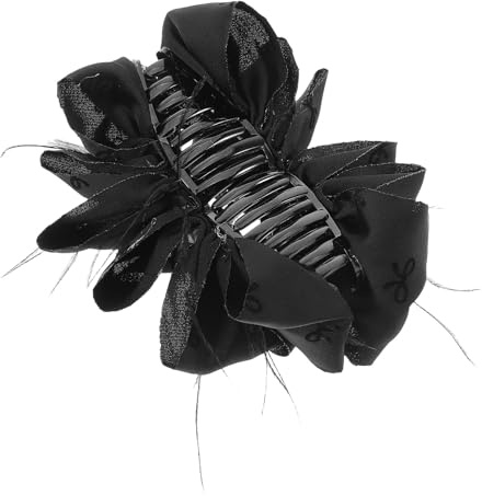 Healvian Pince à Cheveux Noire en Plastique Nœud en Tissu, Accessoires Cheveux Confortables et Polyvalents Vie Quotidienne et Fêtes