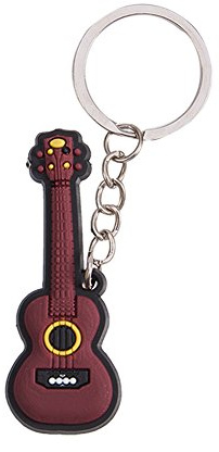 WANDIC 1PC Creative Bright Color Musical Instrument Keychain Key Ring Figure For Gift Decoration Ukulele