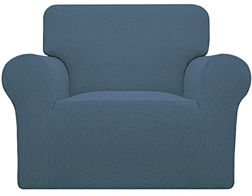 Easy-Going Stretch Chair Slipcover with Arm Washable Bluestone