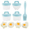 Eier Dampfgarer (4er Pack), Eggs Eierkocher Eierpochierbecher Pochierte Eier Eierpochier Antihaft Eierformer Egg Poachers Egg Maker Cooker mit Pinsel für Topf, Pfanne, und perfekte pochiert Eier