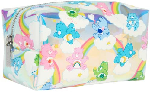 Skinnydip Care Bears Pencil Case - Back to School Supplies Gifts for Girls, Clear Travel Makeup Bag with Easy Glide Zipper and Water Resistant, Wipes Clean