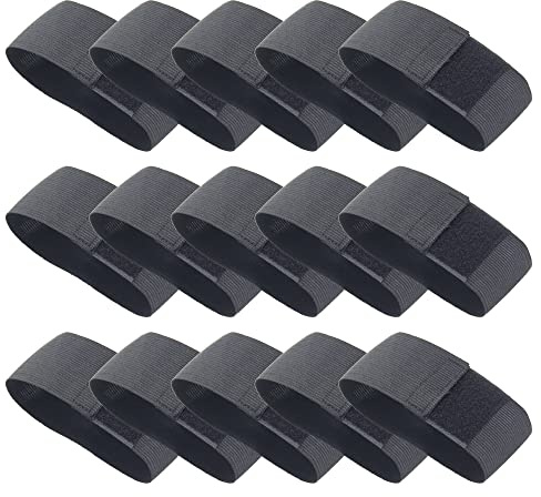 Pilikoll 15 Pcs Funeral Luto Brazalete Negro Ajustable Elástico Banda de BrazoBrazalete de capitanes Banda de Brazo por el fútbol, el fútbol, el Baloncesto, el Respeto, el Monumento