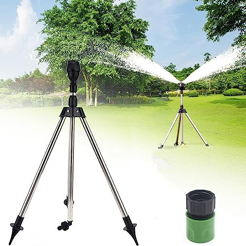 Arroseur trépied rotatif à 360 °, arroseurs télescopiques réglables en hauteur pour grande surface, cour, jardin, triangle