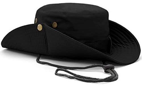 Favuit Chapeau de Protection Solaire, Chapeau de Soleil à Large Bord Extérieur Pliable Respirant Chapeau de Boonie Peche Safari pour Pêche Chasse Camping Randonnée Voyage