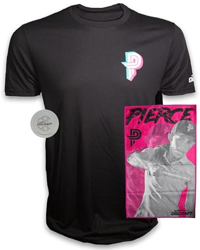 Paige Pierce 3D-T-Shirt und Disc Golf-Mikrofaser-Handtuch-Set, Signatur-Logo, Bekleidung und unverzichtbares Accessoire (Größe XXXL)