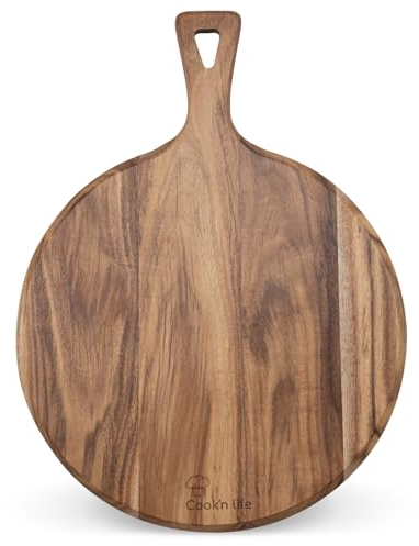 Tagliere rotondo in legno di acacia naturale e robusto