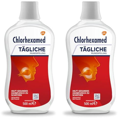 Chlorhexamed Tägliche Mundspülung, 500 ml für die tägliche Pflege und Reinigung mit Mundwasser antibakteriell (Packung mit 2)