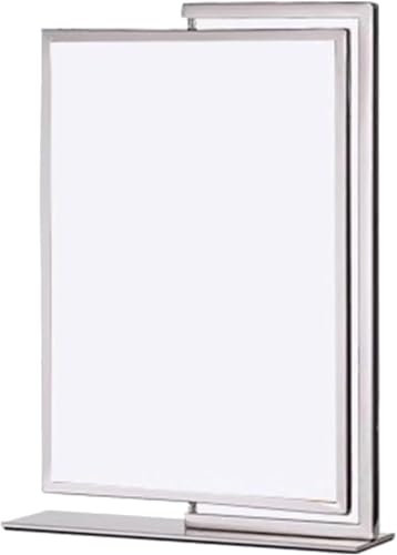 Skylthållare Skrivbordsreklamlåda Slid-In-affisch Metall Info Board kan rotera 360° Display Reklamställ affischställ(Silver,19x6x21.7cm)