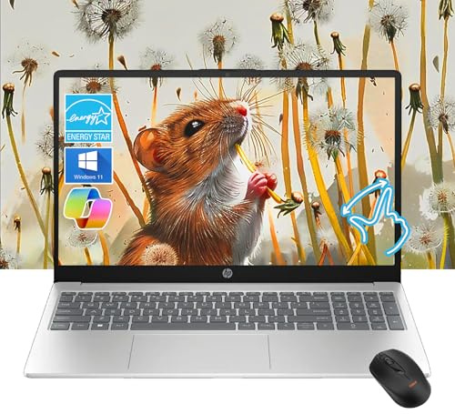 HP Pavilion 15.6 HD Touchscreen Laptop | 8GB RAM | 256GB SSD | Intel Core i3-1215U up to 4.1GHz | 11Hr Battery | Windows 11 | USB-C & HDMI | Sleek Silver | w/Mouse (8GB RAM | 256GB SSD)