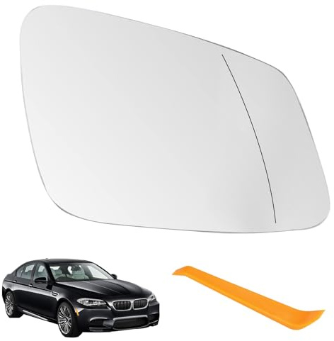 TXErfolg Right Side Heated Wing Mirror Glass Replacement for BMW F01 F07 F10 F11 F20 F21 F22 F30 F31 F32 F34 F36 i3 White Defogging Wing Mirror Glass with Car Plastic Crowbar(Right)