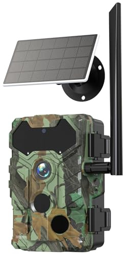 Cámara de caza inalámbrica para exteriores, funciona con energía solar, 32 MP, tarjeta SIM 4G, conexión rápida, vida silvestre