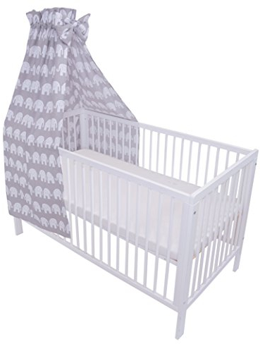 Amilian Baldachin für Babybett Vollstoffhimmel 100% Baumwolle (Made in EU) Betthimmel für Baby Zimmer Stubenwagen Babywiege Kinderbett Deko Bettvorhang - Vollstoffhimmel mit Himmelstange