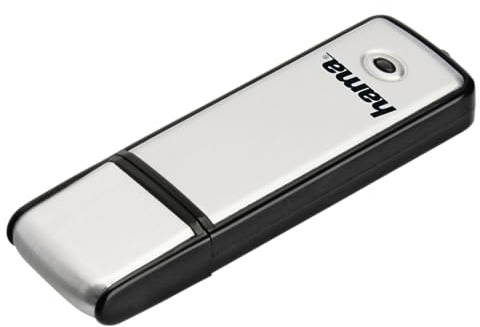 Hama | Pendrive USB 2.0 de 32 GB | Memoria USB-A de 10 MB/s para Almacenamiento Diario | Diseño Elegante y Compacto con Tapa Protectora | Ideal para PC y Portátiles | Negro y Plata