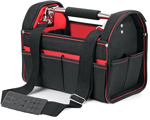 Borsa portautensili XL con scomparti interni ed esterni tracolla regolabile e maniglia di trasporto