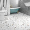 Livelynine PVC Bodenbelag Selbstklebend Weiß Vinylboden Selbstklebend Terrazzo Fliesen 30CM X 30CM Fliese Wasserdicht Laminatboden Klebefliesen für Küche Bad Schlafzimmer Wohnzimmer Flur, 4 Fliesen