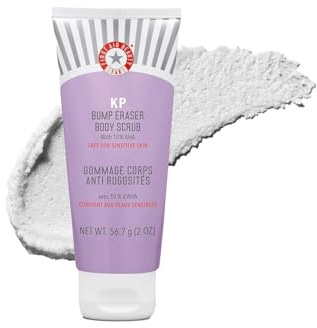 First Aid Beauty KP Bump Eraser Exfoliating Body Scrub – Exfoliator for Bumps + Chicken Skin from Keratosis Pilaris with 10% AHA (Glycolic + Lactic Acids) – 114 g