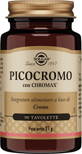 Solgar PICOCROMO – Cromo picolinato Chromax® per metabolismo glucidico, 90 tavolette