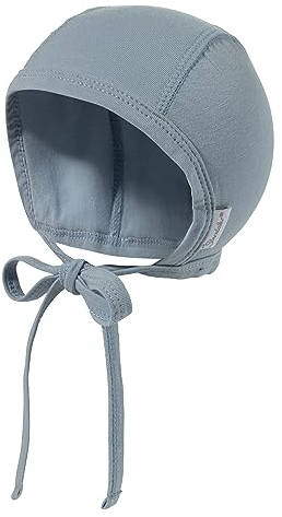 Sterntaler Baby Jungen Häubchen Baby Organic Cotton Häubchen - Baby Häubchen, Babymütze - aus Baumwolle mit Bindeband - bleu, 37
