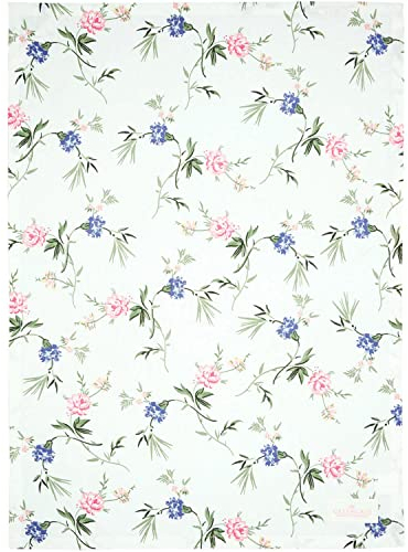 GreenGate Geschirrtuch Küchentuch Tea Towel - Henriette White - Blumenmuster Baumwolle 50 x 70 cm