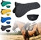 EQST Sattelunterlage 2.0 mit Wirbelsäulenfreiheit & GRATIS Gürteltasche, Sattelpad Unisize für Pferd und Pony, Sattelkissen mit austauschbaren Pads, Trainingsschabracke, Reitsport (Schwarz)