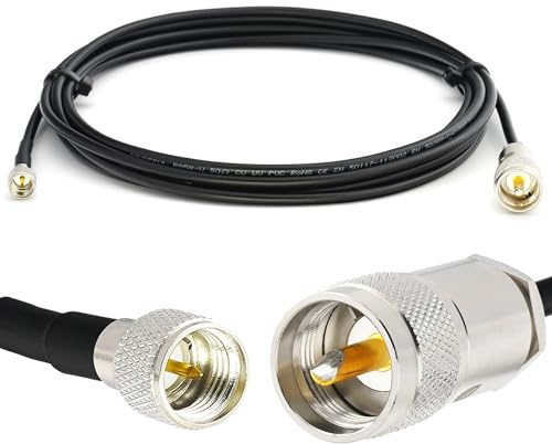 10m Mini UHF Stecker auf PL259 RG58 Koaxialkabel — 10 Meter Verlustarmes Mini UHF Verlängerungskabel — PL Antennenkabel für CB Funk HAM Funkgerät SWR Antennen Amateurfunk