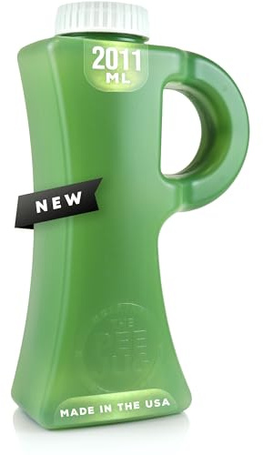 The Original Pee Jug - 2011mL (68oz) Leak & Spill-Proof Portable Urinals for Men - Outdoor Male Urine Bottle for Trucker, Hunting, Travel, Camping, Hospital - Funny Novelty Gag Gift for Him, Green