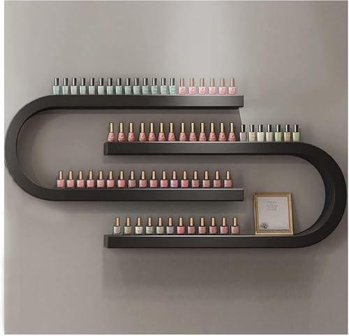 Nagellack-Regale für Nägel, U-förmige Nagellack-Flaschen an der Wand montiert, für ätherische Öle in U-Form (Schwarz)