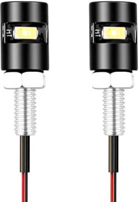 NUDVMUCH Luz Matricula - 2 Pcs Luces LED De 12 V Con Pernos, Kennzeichenbeleuchtung, Iluminación De Matrícula Para Coche, Motocicleta, Camión, Autocaravana, ATV (Luz Blanca)