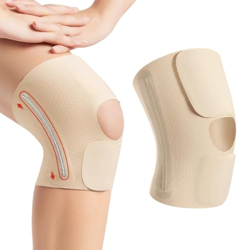 XBFOCNH Rodillera Rotuliana para Menisco y Ligamento, Rodillera Deportiva de Compresión Talla XL para Dolor de Artrosis, Soporte de Rodilla Transpirable Color Piel para Gym, Running y (1 Unidad)